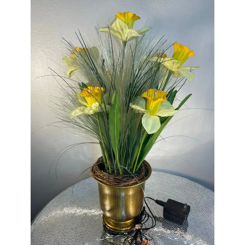 vintage optical fiber floral bouquet Yellow Daffodils